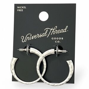 NWT Universal Thread Women's Silver-Tone Hammered Hoops